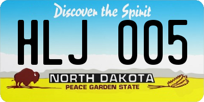 ND license plate HLJ005