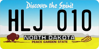 ND license plate HLJ010