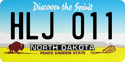 ND license plate HLJ011