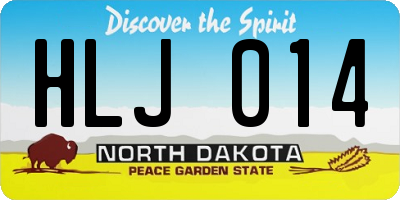 ND license plate HLJ014