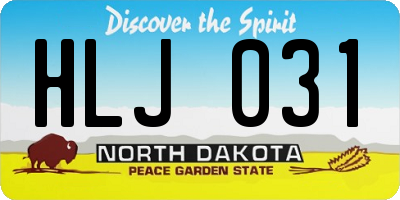 ND license plate HLJ031
