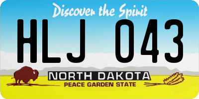 ND license plate HLJ043