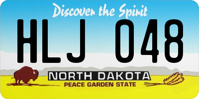 ND license plate HLJ048