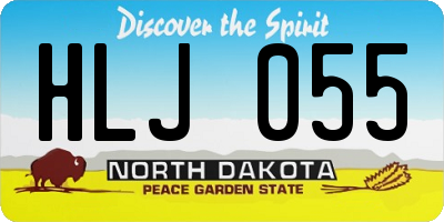 ND license plate HLJ055