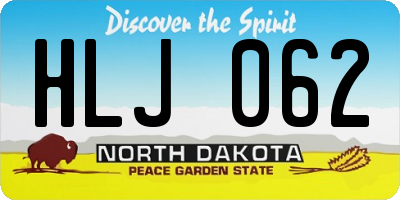 ND license plate HLJ062