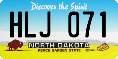 ND license plate HLJ071