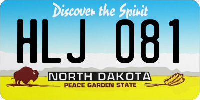 ND license plate HLJ081