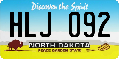 ND license plate HLJ092