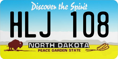 ND license plate HLJ108