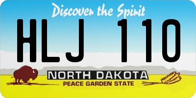 ND license plate HLJ110