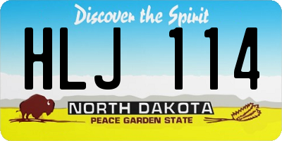 ND license plate HLJ114