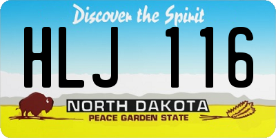 ND license plate HLJ116
