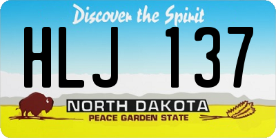 ND license plate HLJ137