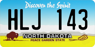ND license plate HLJ143
