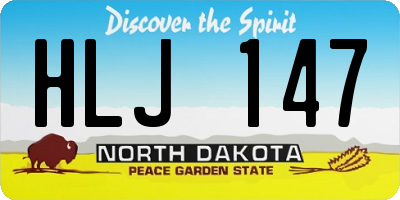 ND license plate HLJ147
