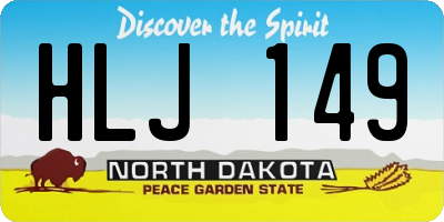 ND license plate HLJ149