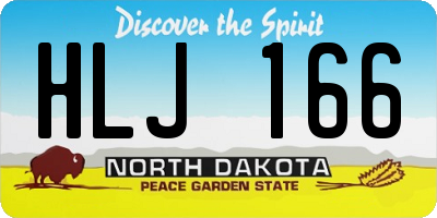 ND license plate HLJ166