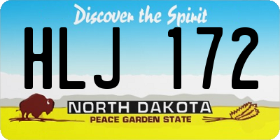 ND license plate HLJ172
