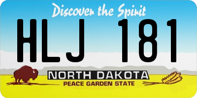 ND license plate HLJ181