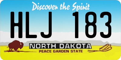 ND license plate HLJ183