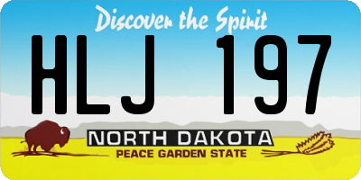 ND license plate HLJ197
