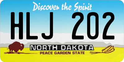 ND license plate HLJ202
