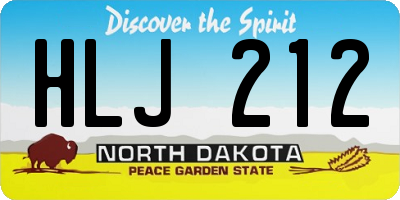 ND license plate HLJ212