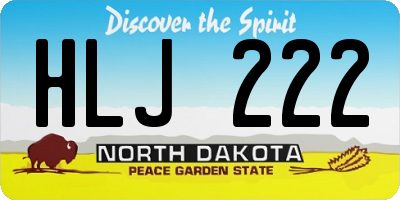 ND license plate HLJ222