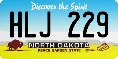 ND license plate HLJ229