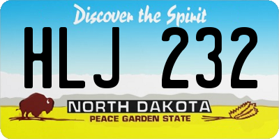 ND license plate HLJ232