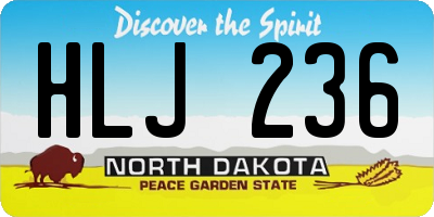 ND license plate HLJ236