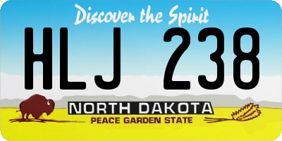ND license plate HLJ238