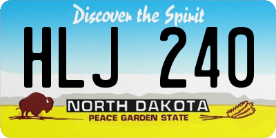 ND license plate HLJ240