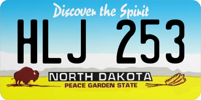 ND license plate HLJ253