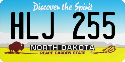 ND license plate HLJ255