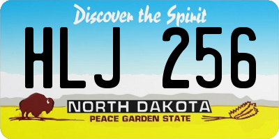 ND license plate HLJ256