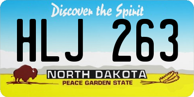 ND license plate HLJ263