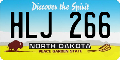 ND license plate HLJ266