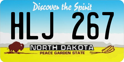 ND license plate HLJ267