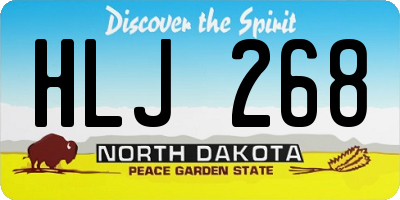 ND license plate HLJ268