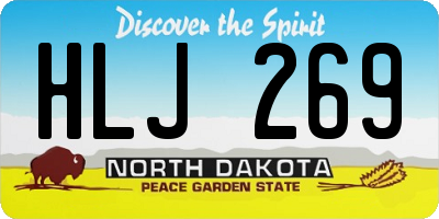 ND license plate HLJ269