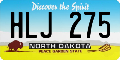 ND license plate HLJ275