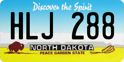 ND license plate HLJ288