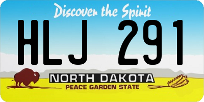 ND license plate HLJ291
