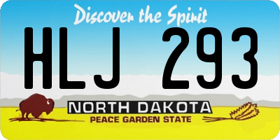 ND license plate HLJ293