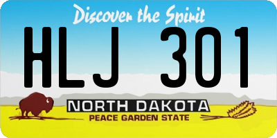 ND license plate HLJ301