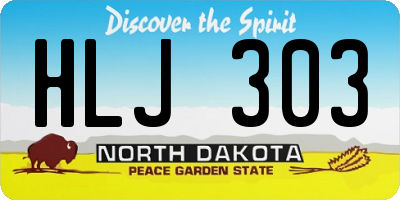 ND license plate HLJ303
