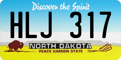 ND license plate HLJ317