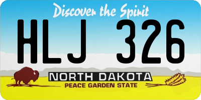 ND license plate HLJ326
