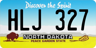 ND license plate HLJ327
